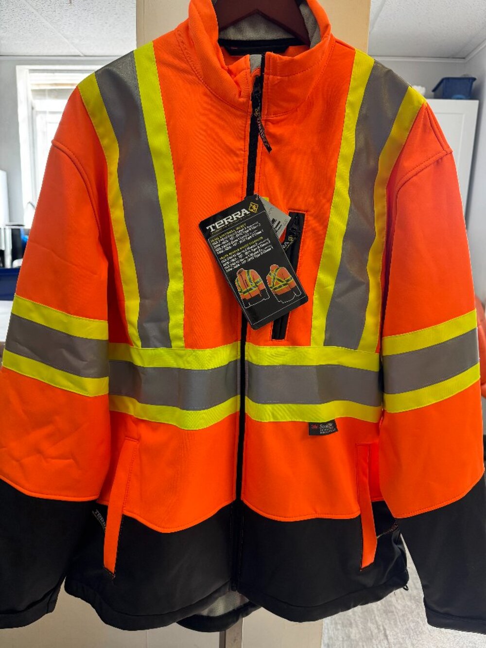 Terra Hi-Vis Softshell Jacket with YKK Zipper (Orange) SZ XL